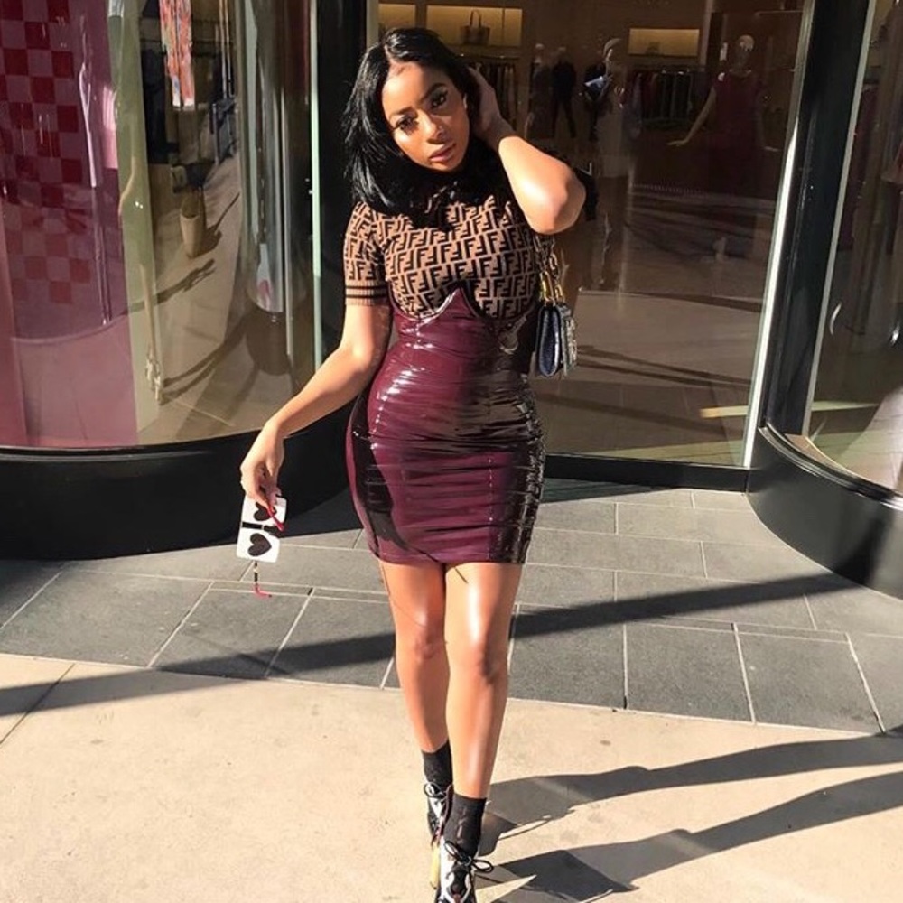 Lollipop Latex Skirt Burgundy